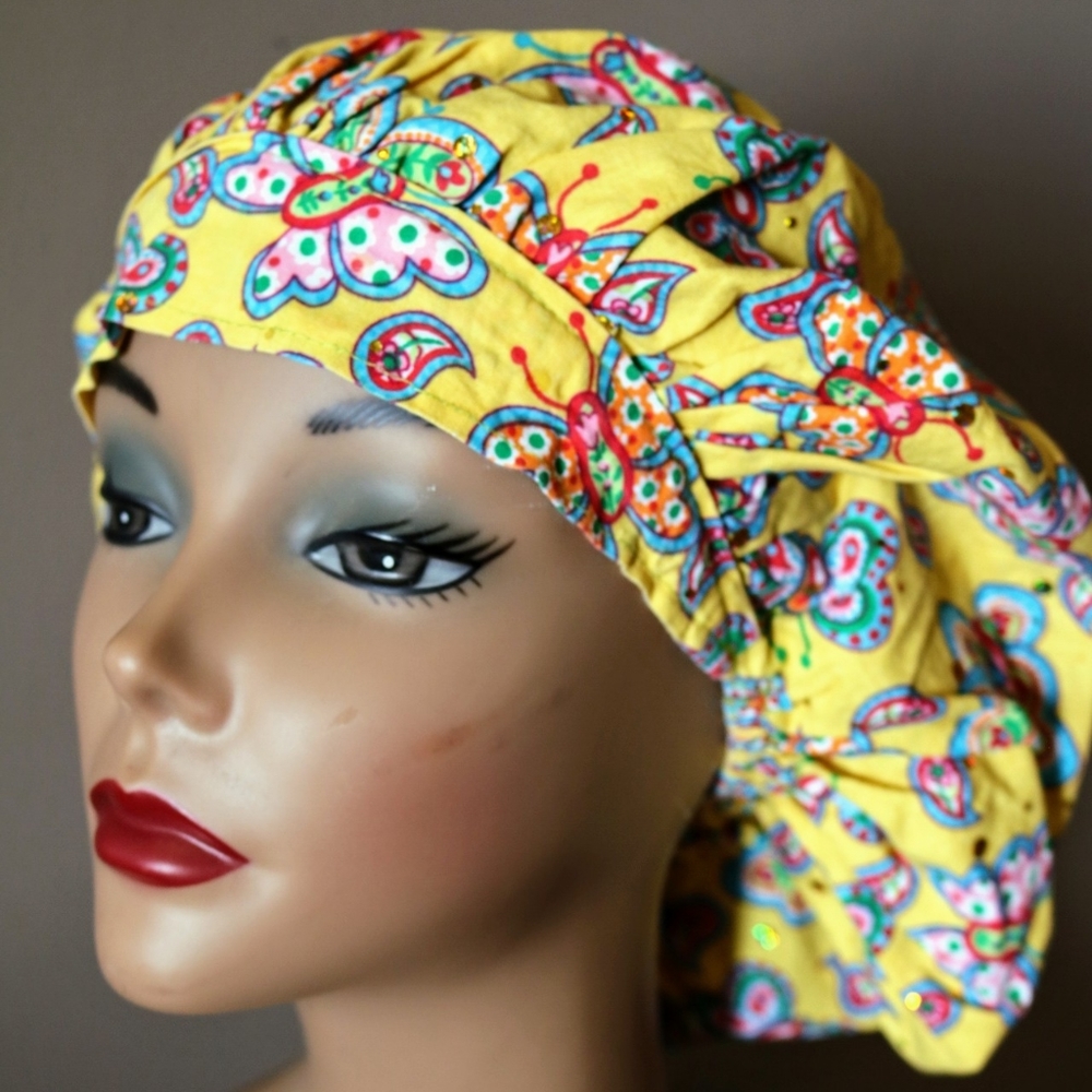 Butterfly bouffant scrub hat